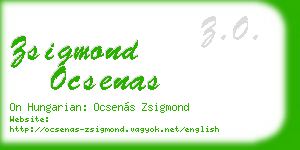 zsigmond ocsenas business card