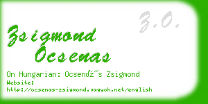 zsigmond ocsenas business card